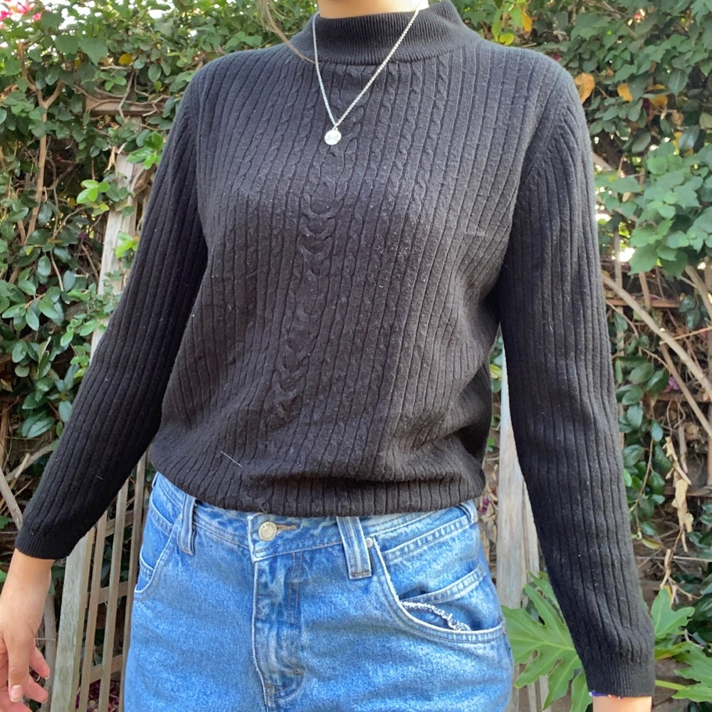 black basic turtleneck